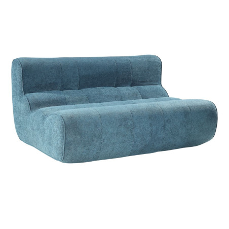 Canapé 2 places en mousse polyuréthane et tissu velours bleu - BLOWOR