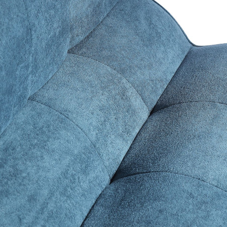 Canapé 2 places en mousse polyuréthane et tissu velours bleu - BLOWOR