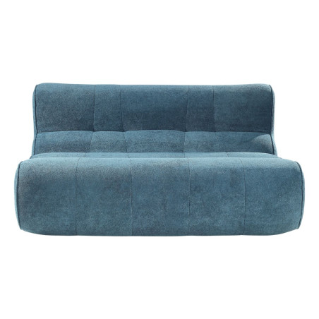 Canapé 2 places en mousse polyuréthane et tissu velours bleu - BLOWOR