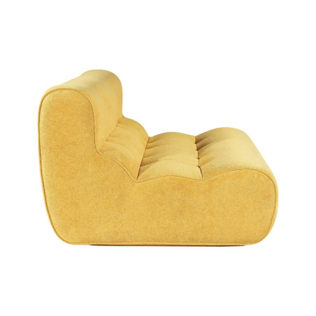 Canapé 2 places en mousse polyuréthane et tissu velours jaune - BLOWOR