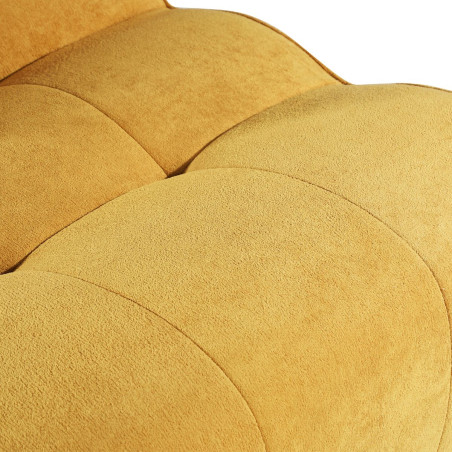 Canapé 2 places en mousse polyuréthane et tissu velours jaune - BLOWOR