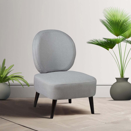 Fauteuil Crapaud Tissu Gris Souris - SIMAKAN