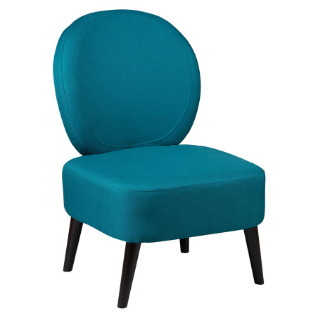 Fauteuil crapaud tissu bleu canard - SIMAKAN