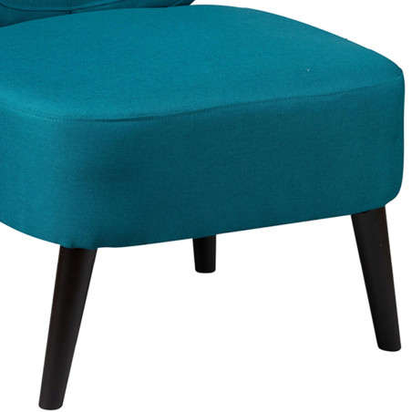 Fauteuil crapaud tissu bleu canard - SIMAKAN