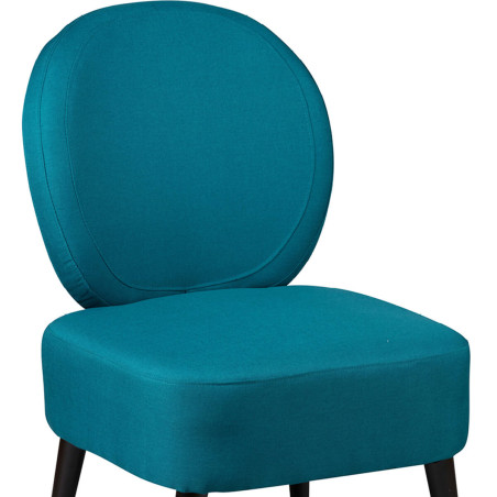 Fauteuil crapaud tissu bleu canard - SIMAKAN