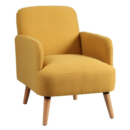 Fauteuil rembourré tissu jaune - TARON