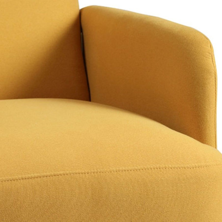Fauteuil rembourré tissu jaune - TARON