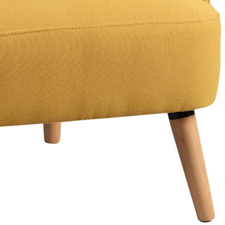Fauteuil rembourré tissu jaune - TARON