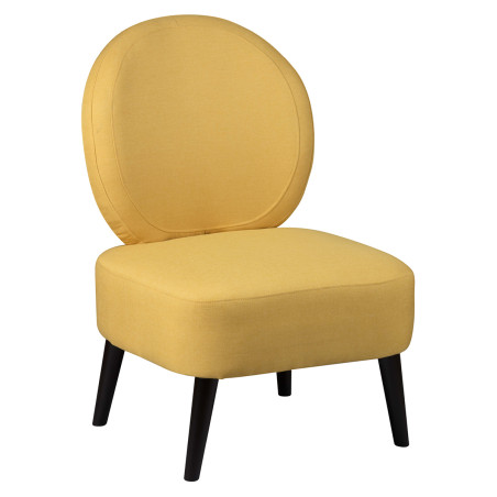 Fauteuil crapaud tissu jaune moutarde - SIMAKAN