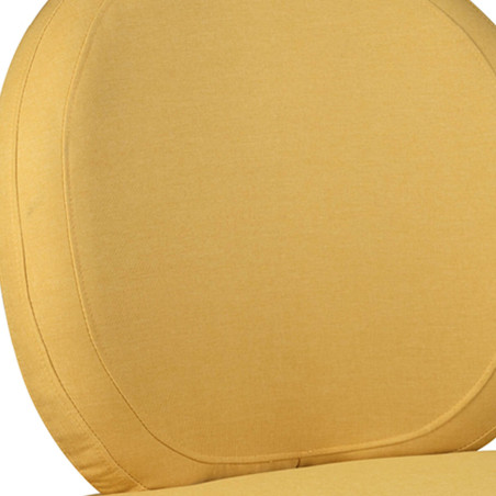 Fauteuil crapaud tissu jaune moutarde - SIMAKAN