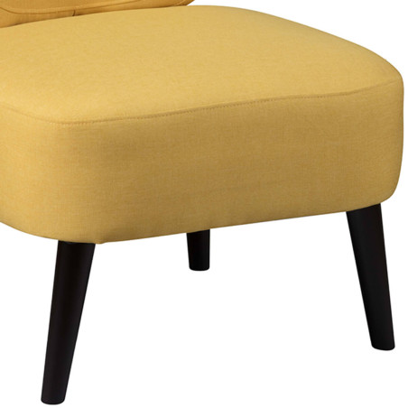 Fauteuil crapaud tissu jaune moutarde - SIMAKAN