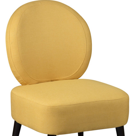 Fauteuil crapaud tissu jaune moutarde - SIMAKAN