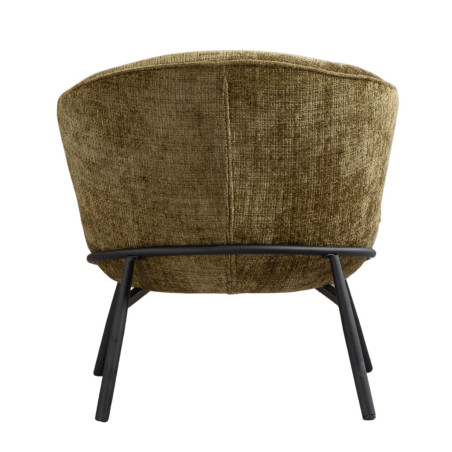 Fauteuil lounge en tissu chenillé vert métal noir - GASBYOR