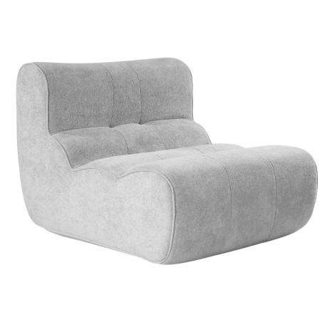 Fauteuil en mousse polyuréthane et tissu polyester gris - BLOWOR