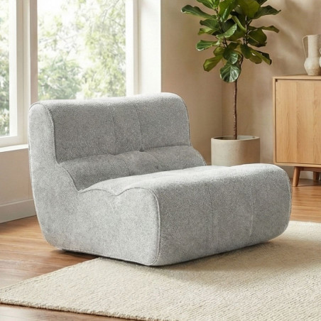 Fauteuil en mousse polyuréthane et tissu polyester gris - BLOWOR