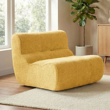 Fauteuil en mousse polyuréthane et tissu polyester jaune - BLOWOR