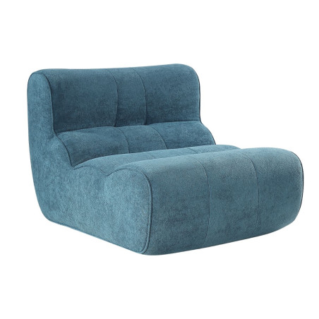 Fauteuil en mousse polyuréthane et tissu polyester bleu - BLOWOR