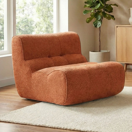 Fauteuil en mousse polyuréthane et tissu polyester orange - BLOWOR