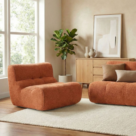Fauteuil en mousse polyuréthane et tissu polyester orange - BLOWOR