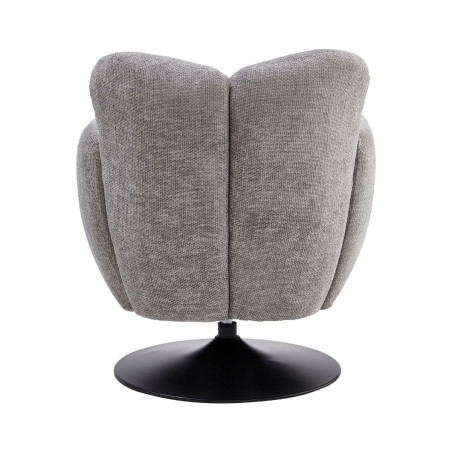 Fauteuil lounge pivotant tissu gris métal noir - GOTHAMOR