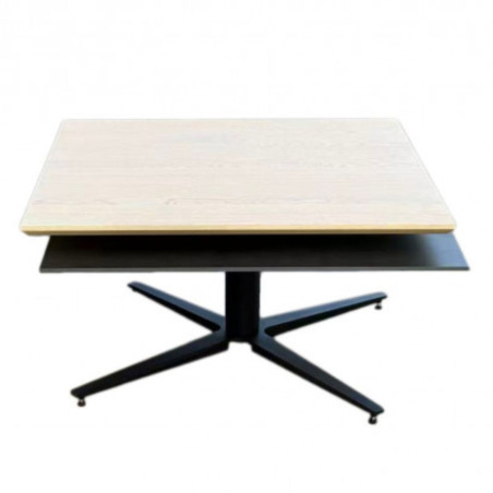 Table basse carrée plateau pivotant céramique chêne marron - FUSIONOR