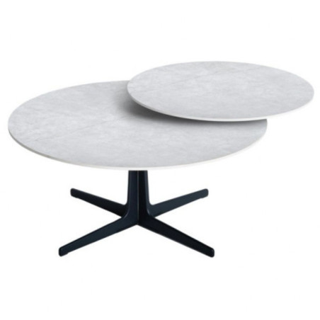 Table basse ronde pivotante en céramique gris ardoise - SATELLITOR
