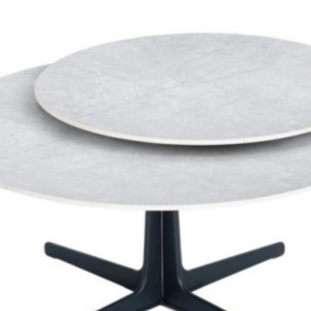 Table basse ronde pivotante en céramique gris ardoise - SATELLITOR