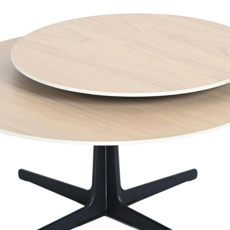 Table basse ronde pivotante en céramique chêne - SATELLITOR