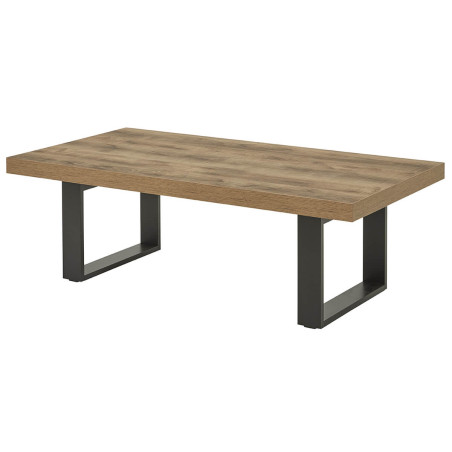 Table basse chêne artisan piètement U métal noir - SAMILY