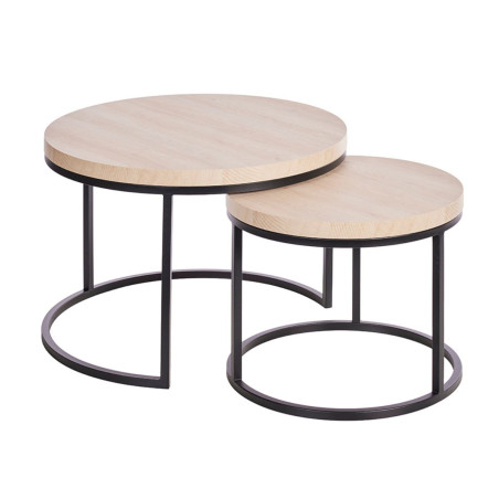 Table basse gigogne aspect bois finition urban oak- BRIDGAR