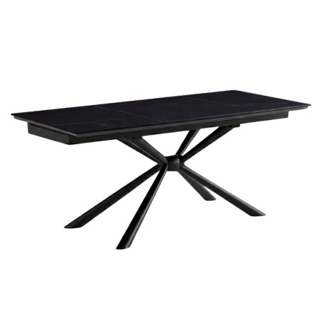 Table repas allongeable 180x90 cm céramique marbre noir - ECLIPSOR