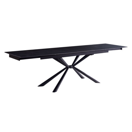 Table repas allongeable 180x90 cm céramique marbre noir - ECLIPSOR