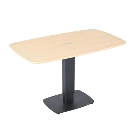 Table repas réglable en hauteur plateau MDF chêne noir - ELEVOR