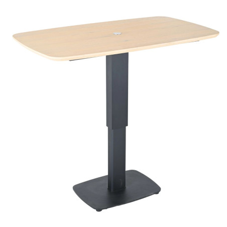 Table repas réglable en hauteur plateau MDF chêne noir - ELEVOR