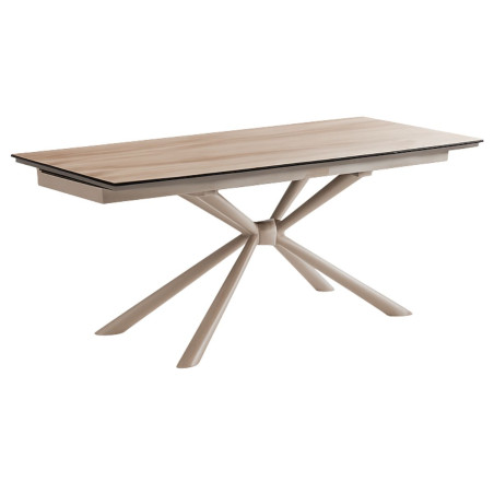 Table repas allongeable 180x90 verre céramique chêne - ECLIPSOR