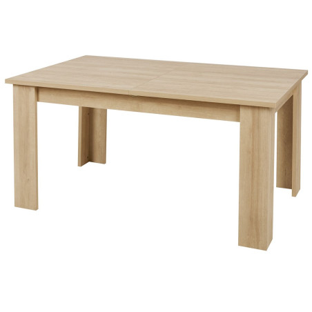 Table rallonge 160/200 cm chêne clair granit gris - AZYRA