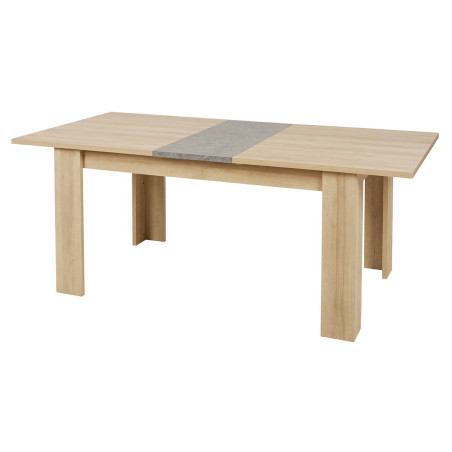 Table rallonge 160/200 cm chêne clair granit gris - AZYRA