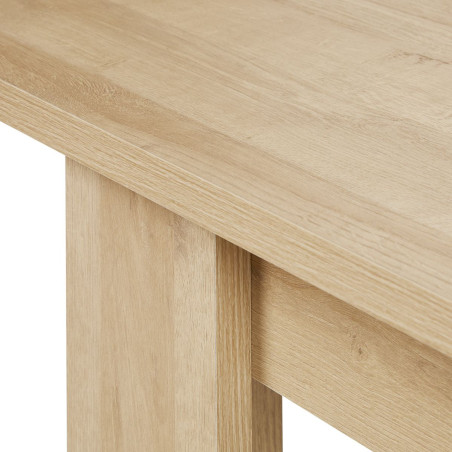 Table rallonge 160/200 cm chêne clair granit gris - AZYRA