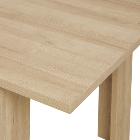 Table rallonge 160/200 cm chêne clair granit gris - AZYRA