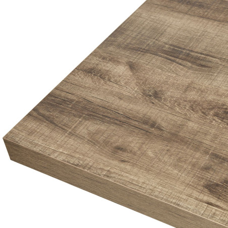 Table 170 cm aspect chêne artisan pied en U métal poudré noir - SAMILY