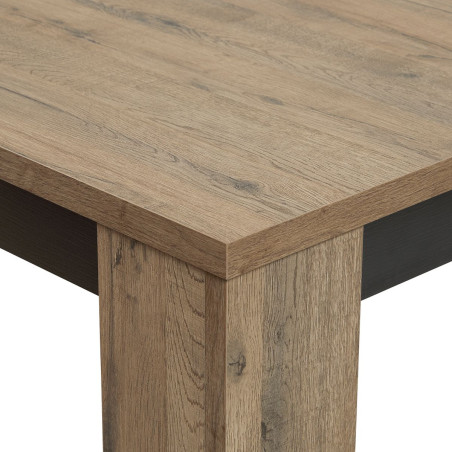 Table allongeable 180/230 cm aspect chêne miel et noir mat - CELINE