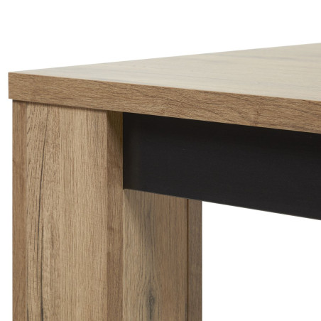 Table allongeable 180/230 cm aspect chêne miel et noir mat - CELINE