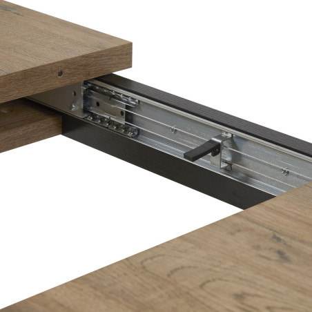 Table allongeable 180/230 cm aspect chêne miel et noir mat - CELINE