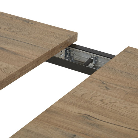 Table allongeable 180/230 cm aspect chêne miel et noir mat - CELINE