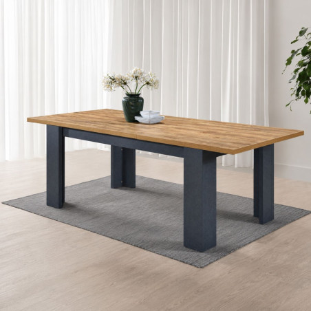 Table allongeable 180/230 aspect bois Denver pieds anthracite - ORYA