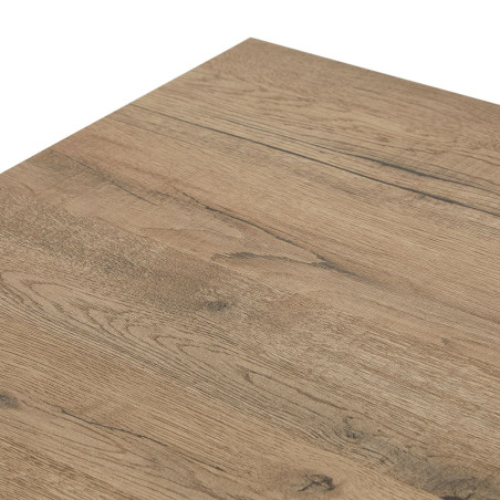 Table 170 cm aspect chêne miel piètement A métal noir - CELINE
