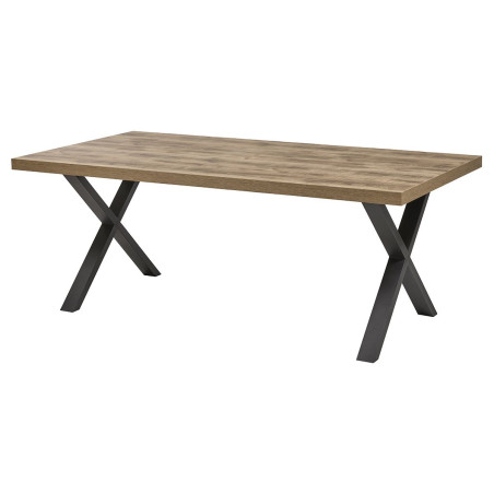 Table 170 cm aspect chêne et métal noir - BALTY